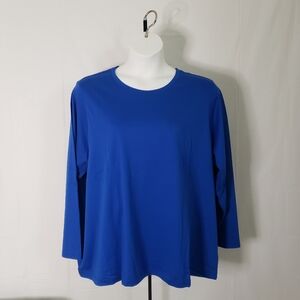 Lands' End Supima Crew Relaxed Fit Long Sleeve Shirt